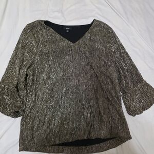 Elegant Black and Silver Women's Top